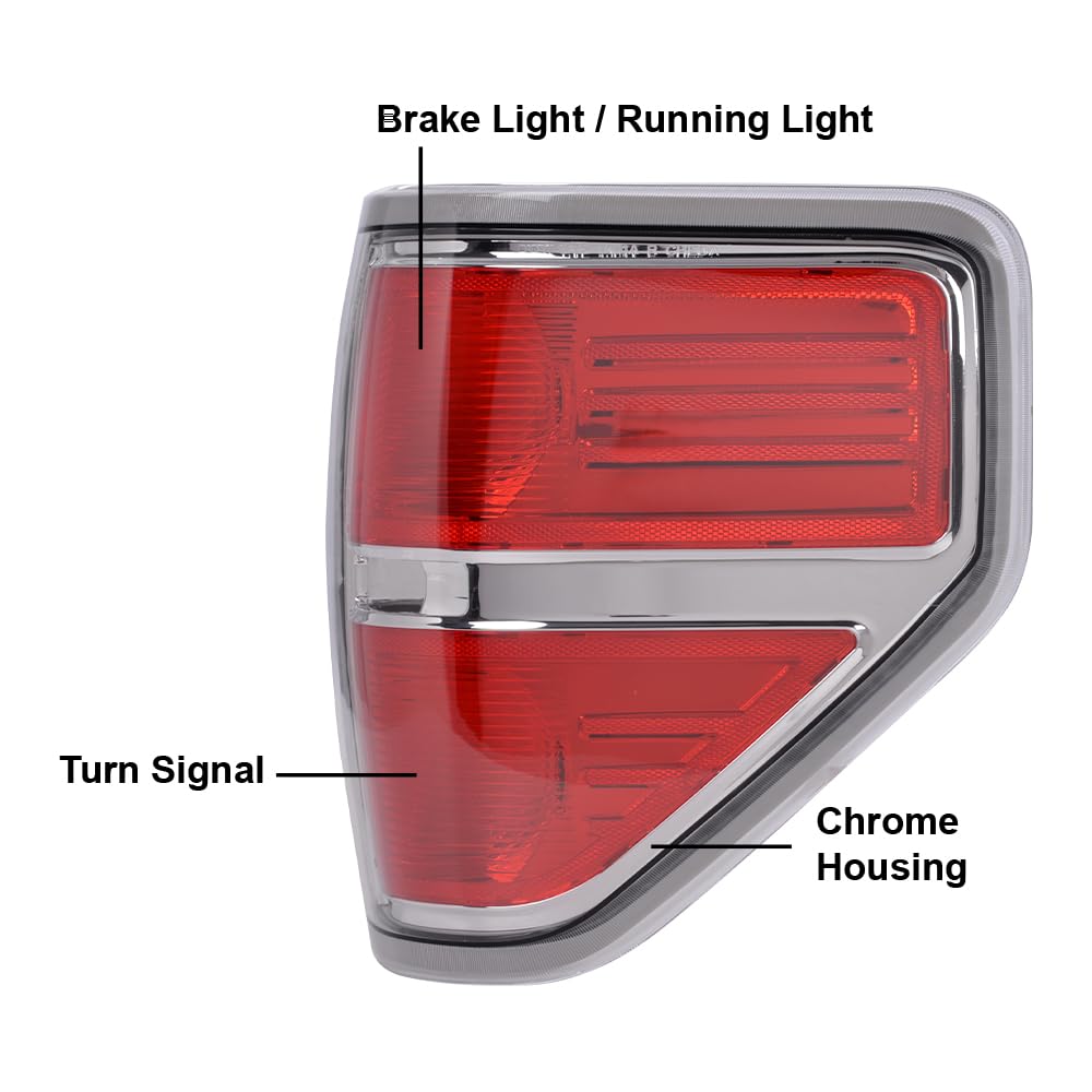 G-PLUS Rear Tail Lights Compatible With 2009-2014 Ford F150 2/4 Door (Not Fit Flareside Models,Not Fit Ogriginal Model with LED Tail Lamp) Brake Lamp luces traseras, faros traserosAssembly