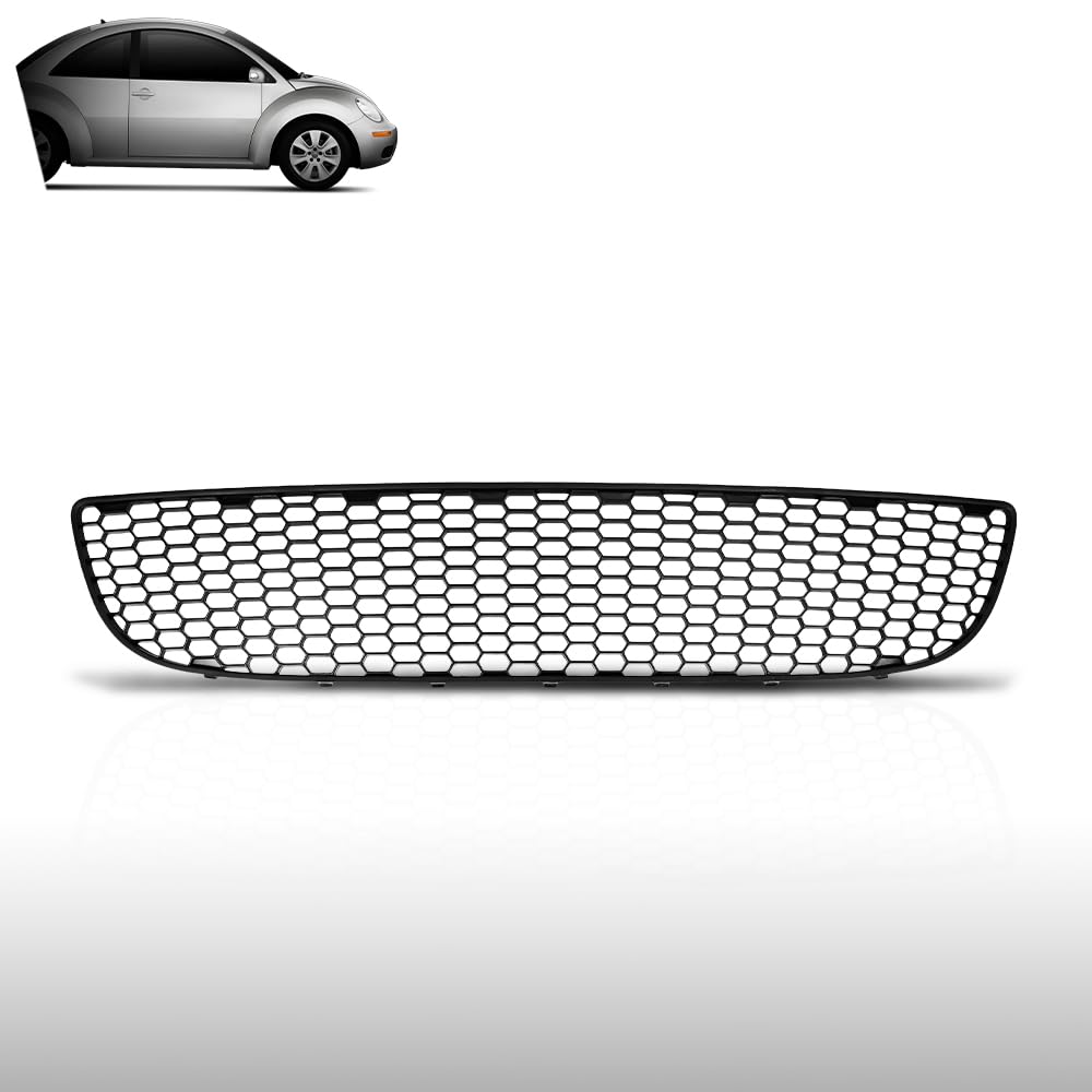 G-PLUS Front Grill Center Grille Honeycomb Grid Compatible with VW Beetle 2006-2010 1C0807681H, 1C0807681H01C Black