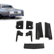 G-PLUS Rear Bumper Fillers 7PCS for Cadillac Eldorado 1979-1985 Black Plastic Front View