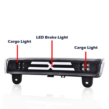 G-PLUS LED 3rd Third Brake Light Compatible with Chevy Suburban 1500 2500 2000-2006,Fit Chevy Tahoe/GMC Yukon/GMC Yukon XL 1500 2500 2000-2006 X Type High Mount Stop Lamp Clear Lens Black Housing