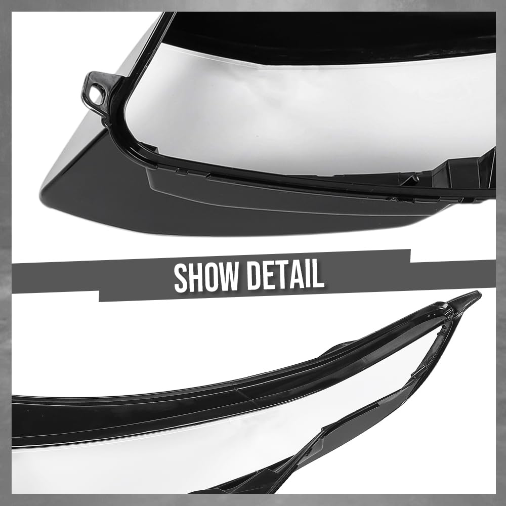 G-PLUS Headlight Lens Cover Compatible with Land Rover Range Rover Evoque 2011-2019 Left & Right Pair Front Headlamp Lens Cover Clear