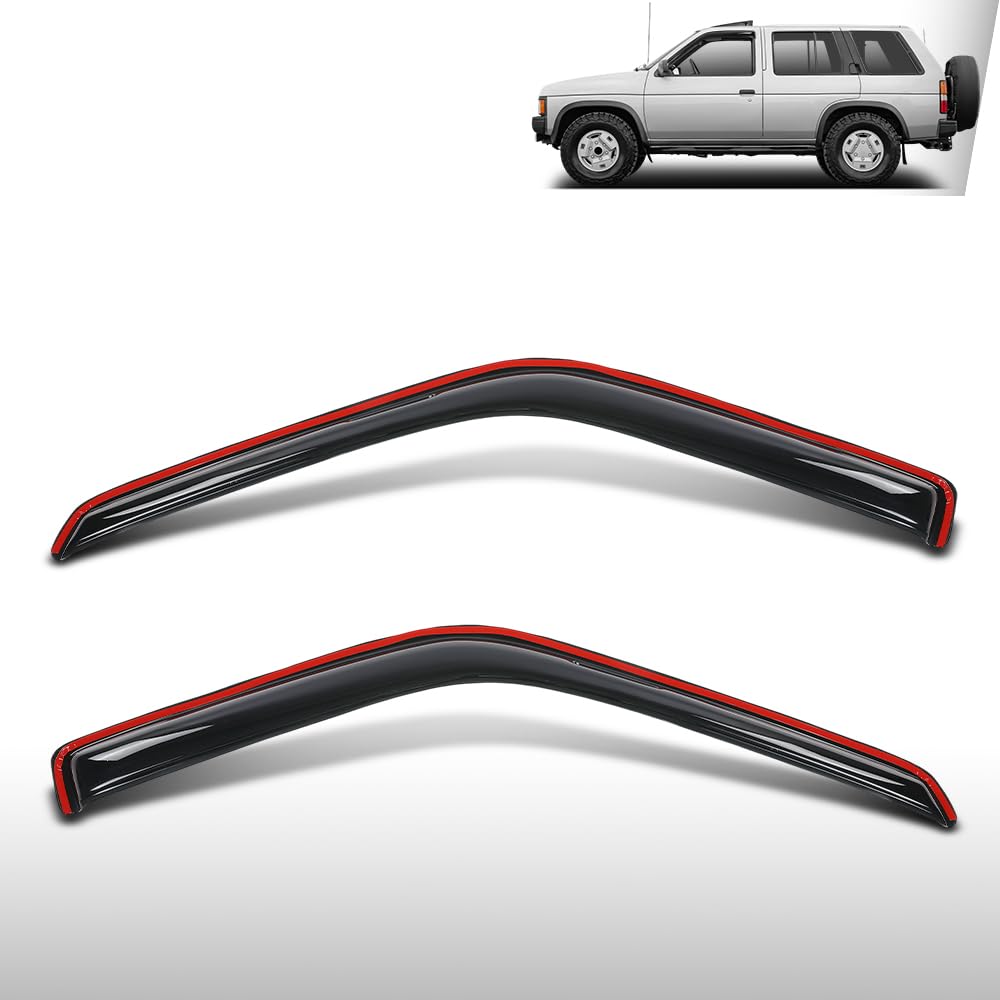 G-PLUS in-Channel Rain Guards 2pcs Compatible with Nissan Pathfinder 1987-1990 Compatible with Nissan Pickup 2-Door Regular Cab 1987-1997 Smoke