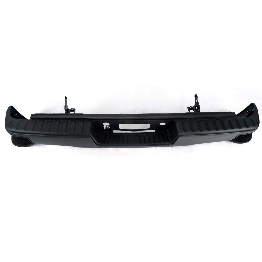 G-PLUS Rear Bumper Assembly Compatible With Chevy Silverado 2014-2018/GMC Sierra 1500 2014-2018 Chrome W/Corner Steps