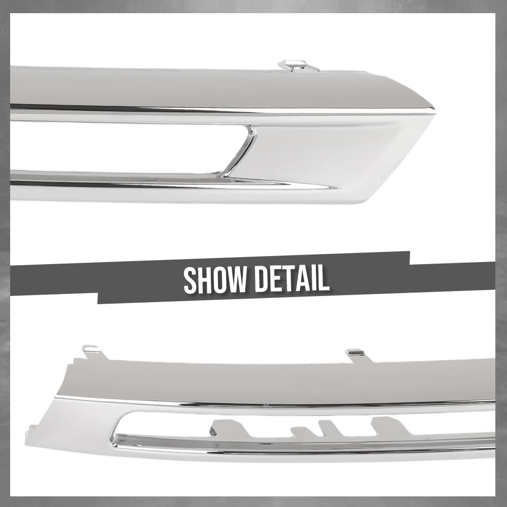 G-PLUS Pair Left Right Fog Light Chrome Trim Cover Compatible with Benz W166 ML-Class ML350 2012-2015 1668850774, 1668850874 Silver