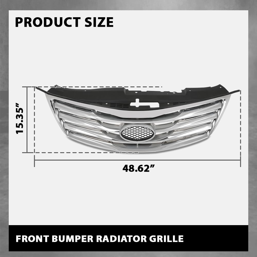 G-PLUS Front Bumper Radiator Grille Chrome Compatible with Hyundai Azera 2012-2014 863503V000