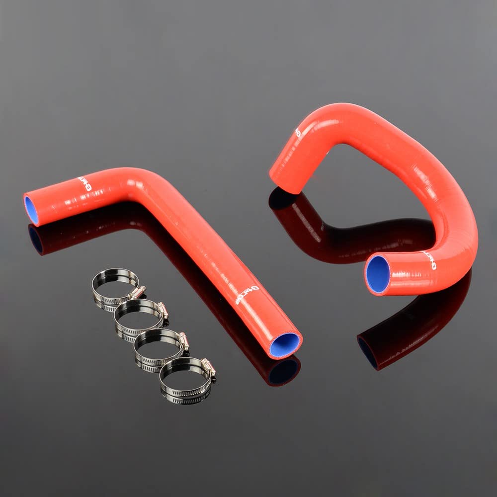 G-PLUS Silicone Radiator Coolant Hose Clamps kit Compatible With 1962-1967 Chevy II/Nova V8/l6 MT Red