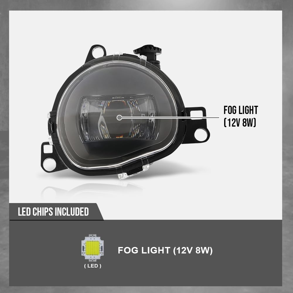 G-PLUS Front Bumper Fog Light Lamps Left & Right Compatible with Volvo C40 2020-2024 / XC40 2017-2024 Fit Volvo S90 / V90 2021-2024 32228794, 32228795 Black