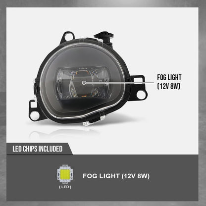 G-PLUS Front Bumper Fog Light Lamps Left & Right Compatible with Volvo C40 2020-2024 / XC40 2017-2024 Fit Volvo S90 / V90 2021-2024 32228794, 32228795 Black