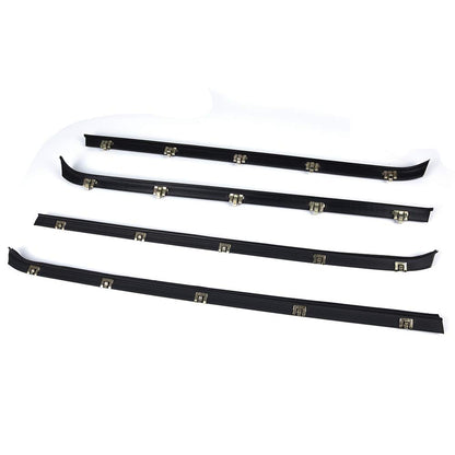 G-PLUS Weatherstrip Window Seal Car Window Moulding Trim Compatible with Chevy GMC Pickup Truck 1981-1986 Black Set of 4 Door Window Moulding Trim Weatherstrip Seal Belt FO1930104 FO1930103