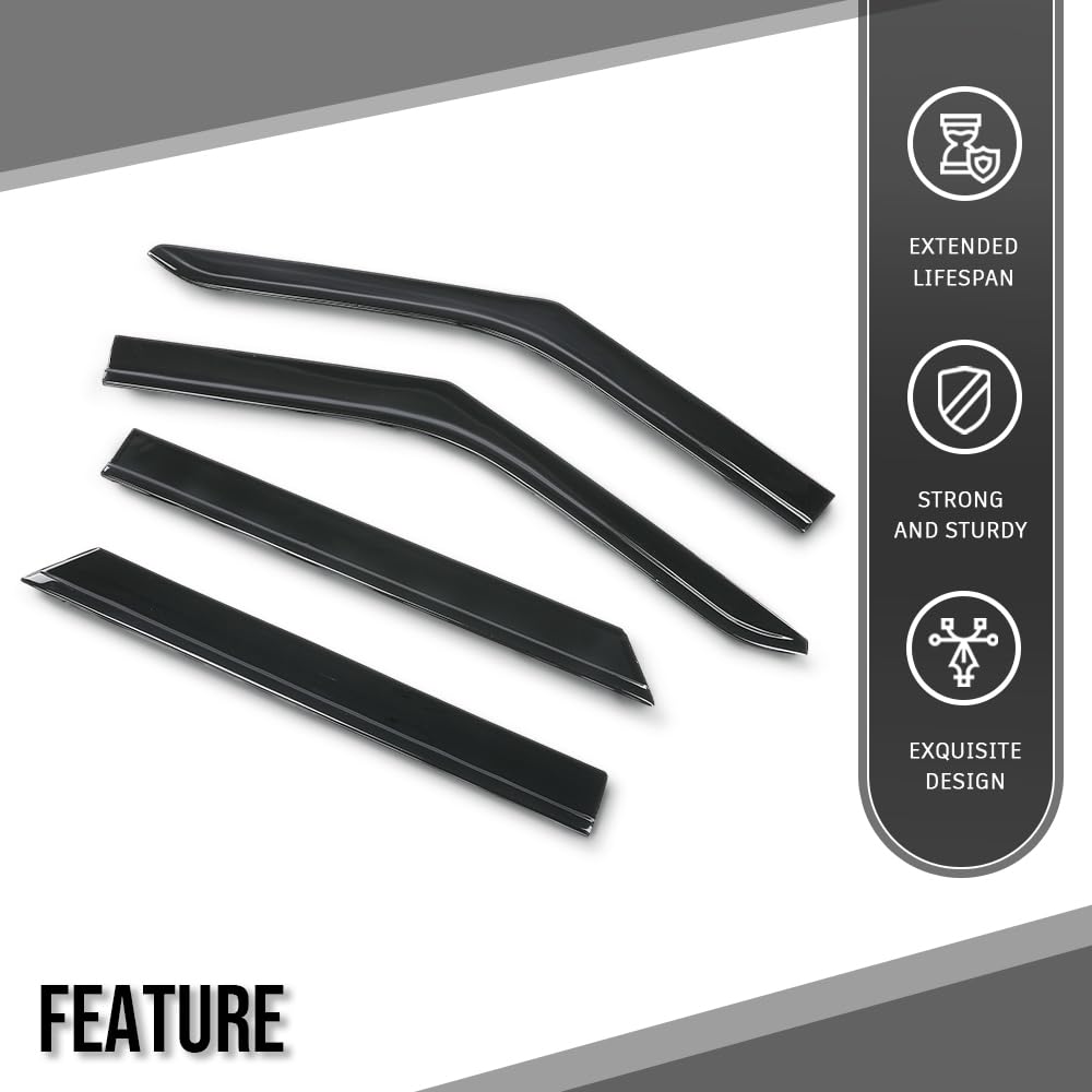 G-PLUS Outside Low Profile Rain Guards 4PCS Compatible with Ford Explorer 2020-2025 Out-Channel Window Vent Wind Deflectors Visors Shades Smoke