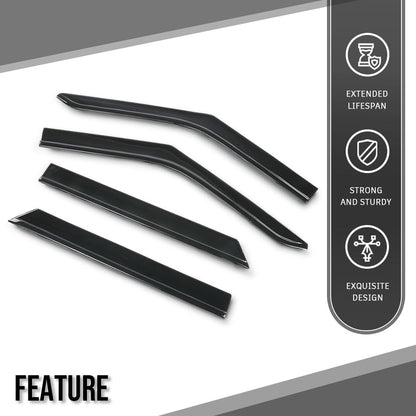 G-PLUS Outside Low Profile Rain Guards 4PCS Compatible with Ford Explorer 2020-2025 Out-Channel Window Vent Wind Deflectors Visors Shades Smoke