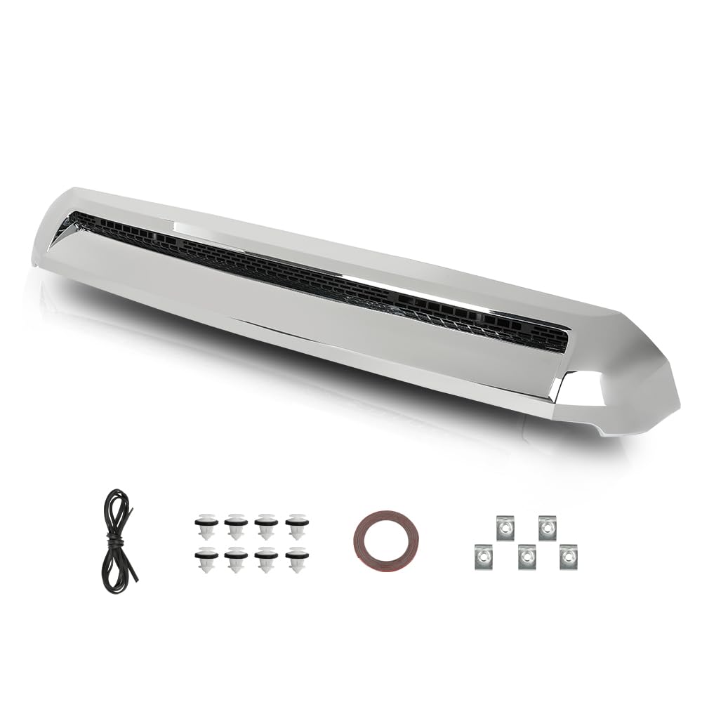 G-PLUS Hood Bulge Molding Compatible with Toyota Tundra 2014-2021 Front Upper Grille Hood Scoop Chrome TO1231102 76180-0C030