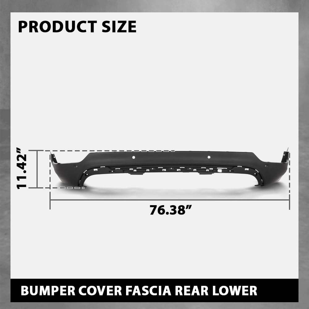 G-PLUS Rear Lower Bumper Cover Fascia, Compatible with Lincoln MKC 2015-2019, EJ7Z17K835AD, FO1115108
