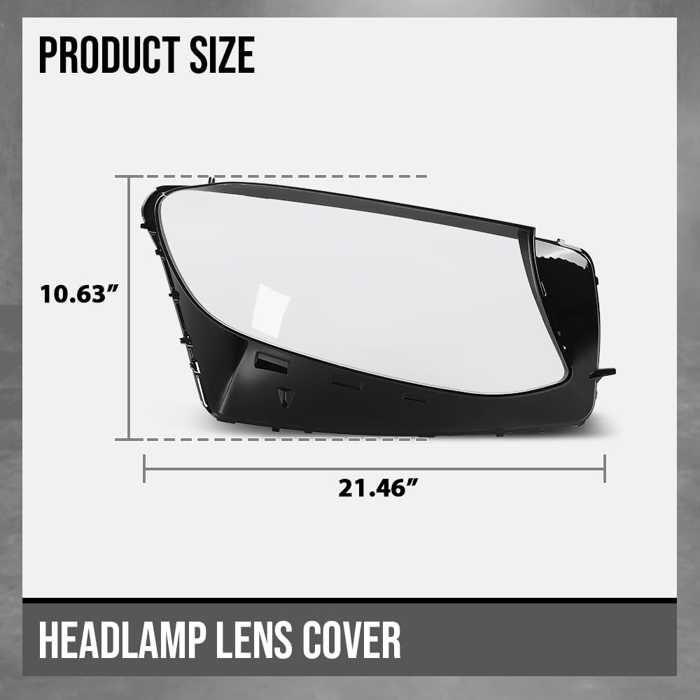 G-PLUS Headlight Lens Cover Compatible with Benz GLC Class W253 2016 2017 2018 2019 Left & Right 2539061501, 2539061601 Front Headlamp Lens Cover Clear
