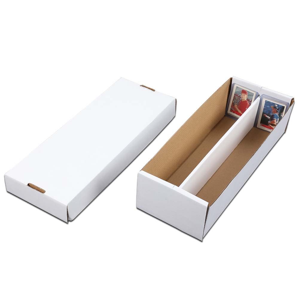 G-PLUS 2-Cell Trading Card Storage Box 1600 Count Corrugated Cardboard Box Holds over 300 3x4 Toploads Sports/Trading Card (Card not included)