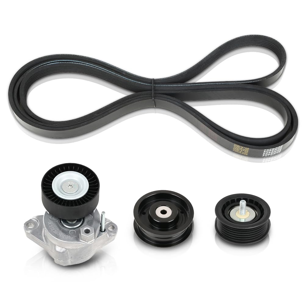 G-PLUS Engine Drive Belt Tensioner & Idler Pulley Serpentine Kit Compatible with Benz GL450 GLK350 ML350 S550 SL550 SLK350 2722021419, 6PK2404, 2722000270, 2722021019