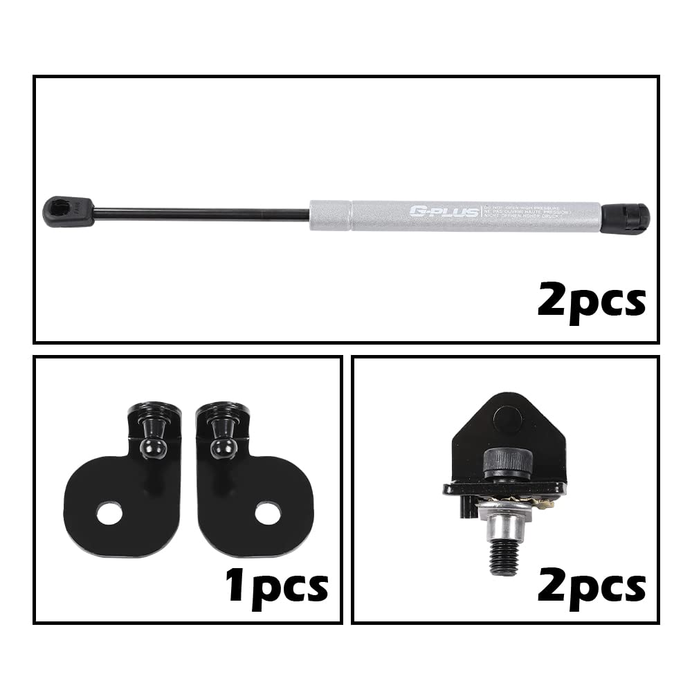 G-PLUS Racing Hood Lift Strut Damper Shock Set- Complete Kit Silvery Compatible with Ford Mustang 15-21