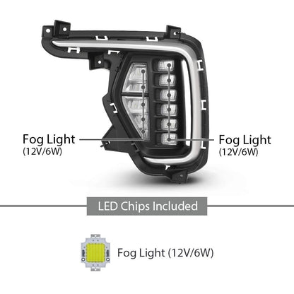 G-PLUS Front Fog Lights With Bezels Covers 4pcs Compatible with Hyundai Santa Fe 2017-2019 86564B8AC0