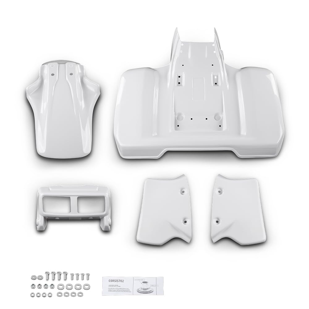 G-PLUS Front & Rear Liner Fender Complete Set Compatible with Honda ATC350X 1985-1986 White