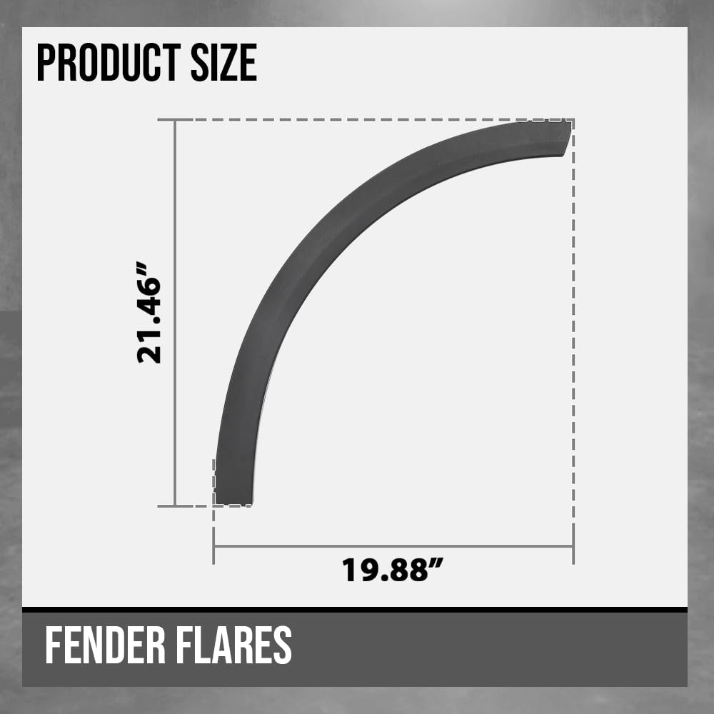 G-PLUS Rear Wheel Arch Fender Flare Molding Trim Left+Right Compatible with Tesla Model X 2016-2023 Black