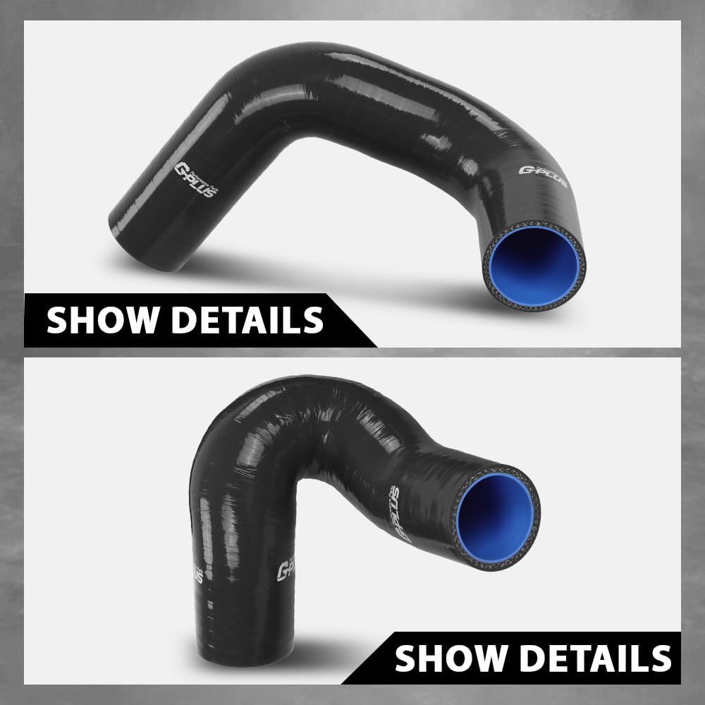 G-PLUS Radiator Hose Set Upper Lower and Bypass Hoses Compatible with John Deere Models Black