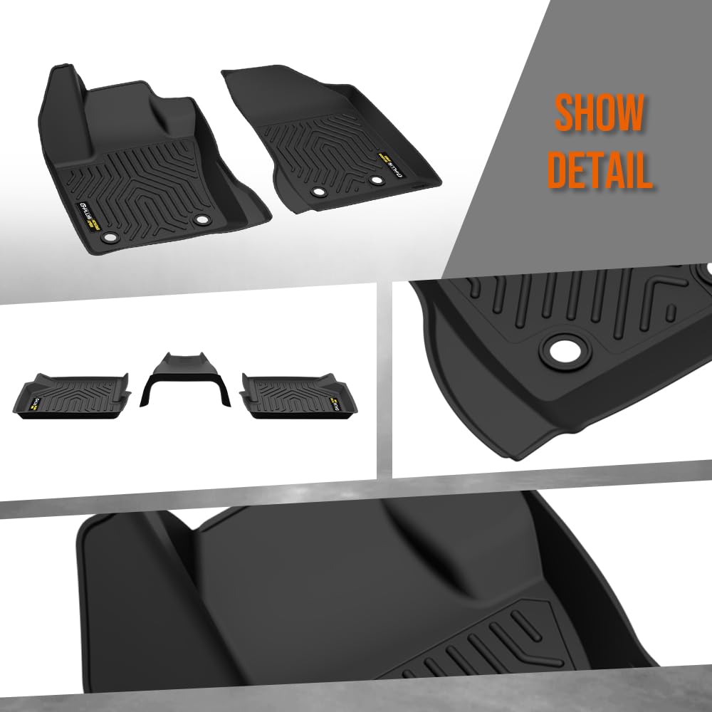 G-PLUS Floor Mats & Cargo Liner Compatible with Jeep Compass 2017 2018 2019 2020 2021 2022 2023 2024 2025 All Weather Protection TPE Floor Liners 1st & 2nd Row Black