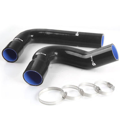 G-PLUS Silicone Radiator Coolant Hose Pipe Kit w/Clamps Compatible With Ford Mustang 1967-1970/ Falcon Ranchero Fairlane 1967-1969/ Torino 1968-1969/ Mercury Cougar/Xr7 V8 1968-1970 (Black 2PCS)
