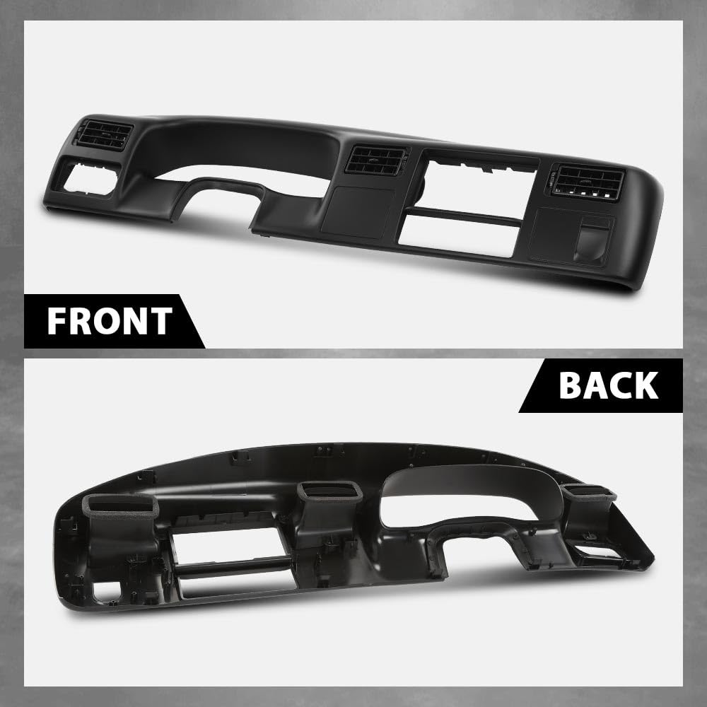 G-PLUS Dash Bezel Radio Cluster Trim Panel W/o Hole Compatible with Ford F250 F350 Super Duty 1999-2004 Dashboard Black
