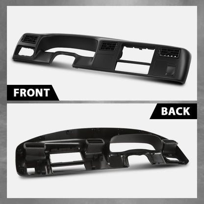 G-PLUS Dash Bezel Radio Cluster Trim Panel W/o Hole Compatible with Ford F250 F350 Super Duty 1999-2004 Dashboard Black