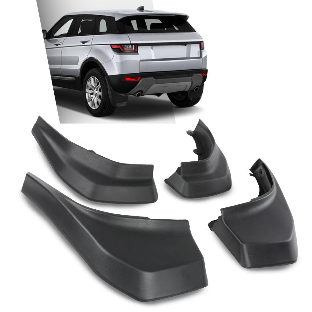 G-PLUS Mud Flaps Splash Guard Mudguard Compatible with Range Rover Evoque Pure/Prestige 2012-2018 (Round Rear Pipe)