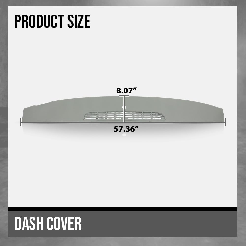 G-PLUS TPE Dash Cover Dashbaord Compatible with Chevy Tahoe Avalanche Suburban & GMC Yukon/XL/Denal & Cadillac Escalade 2007-2014 Fit Chevy Silverado GMC Sierra 2007-2013 Gray