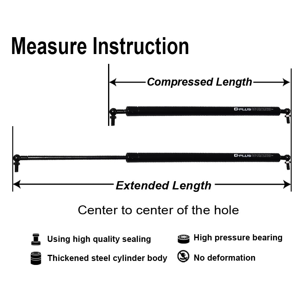 G-PLUS Gas Hood Struts Compatible with Chevy Trailblazer 2003-2006,Fit Chevy Trailblazer EXT 2002-2006,Fit GMC Envoy Gas Shock Lift Supports Pack Black