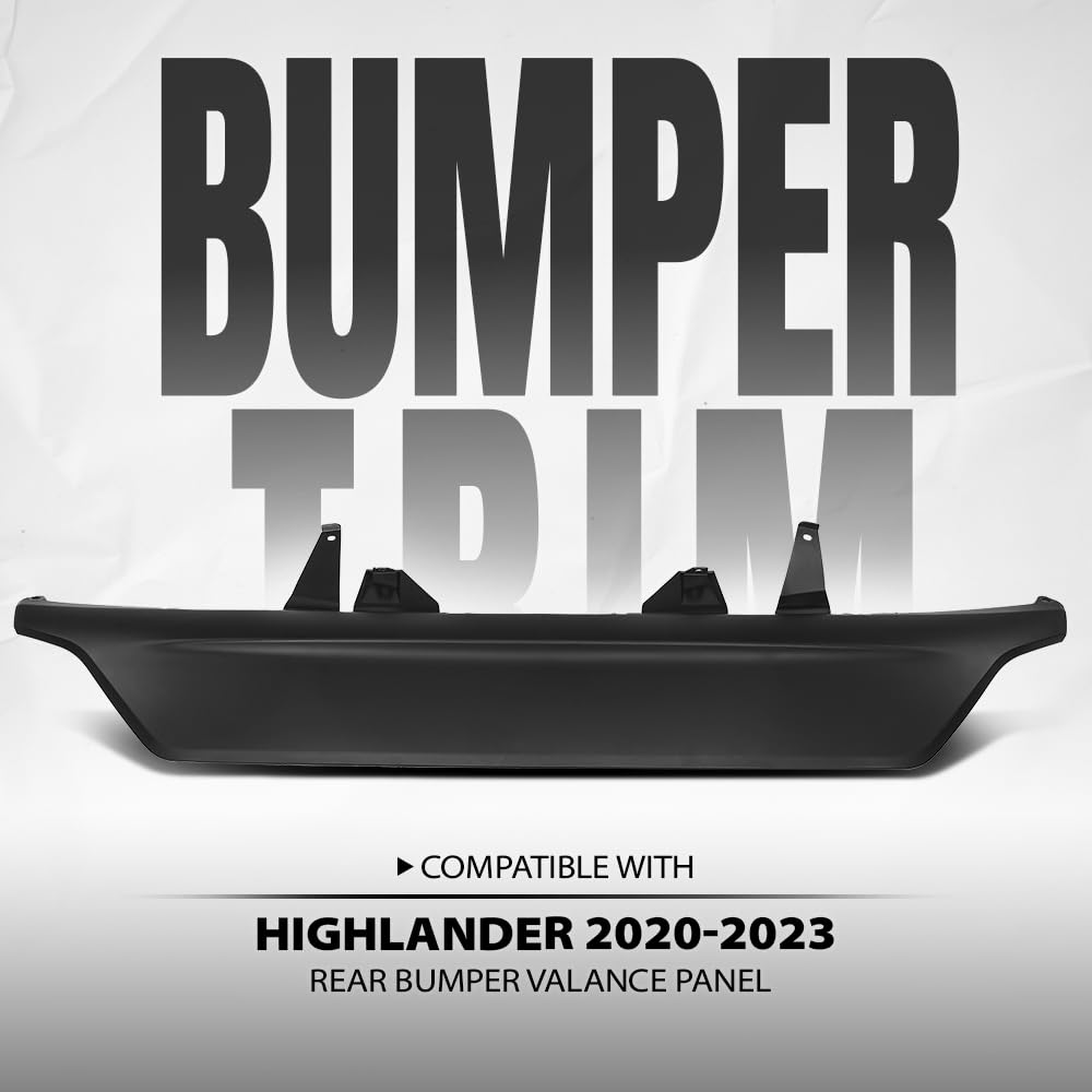 G-PLUS Rear Bumper Valance Panel Compatible with Toyota Highlander (submodel: Hybrid LE, Hybrid XLE, LE, XLE) 2020 2021 2022 2023 TO1195125, 521510E090, 52151-0E090, 52151 0E090 Black