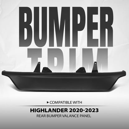 G-PLUS Rear Bumper Valance Panel Compatible with Toyota Highlander (submodel: Hybrid LE, Hybrid XLE, LE, XLE) 2020 2021 2022 2023 TO1195125, 521510E090, 52151-0E090, 52151 0E090 Black