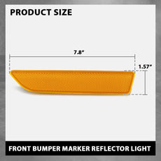 G-PLUS Bumper Reflector 2PCS for BMW X3 E83 2007-2010 Yellow Lens Side View