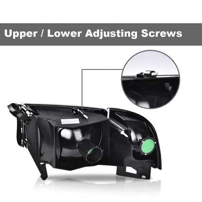 G-PLUS Headlights Lamps Fit 1994-2001 Dodge Ram 1500/1994-2002 Dodge Ram 2500 3500,Not fit Ram Sport,Clear Lens Black Housing Clear Reflector w/o Bulbs Bumper Headlamps,faros delanteros Assembly