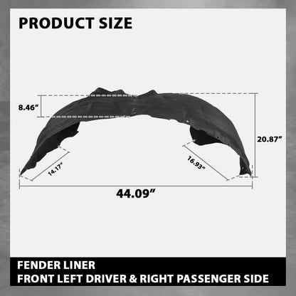 G-PLUS Pair Front Fender Liner Inner, Compatible with Ford Escape SE Sport Hybrid 2020/ Ford Escape 2020-2021, LH Driver & RH Passenger 2PCS, LJ6Z16102F, LJ6Z16103F