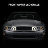 G-PLUS Honeycomb Mesh Front Bumper Upper Grill Compaitble with Ford Mustang 2013-2014 (Except Shelby) Upper Hood Grille With DRL LED Yellow Turn Signal Clear Lens ABS