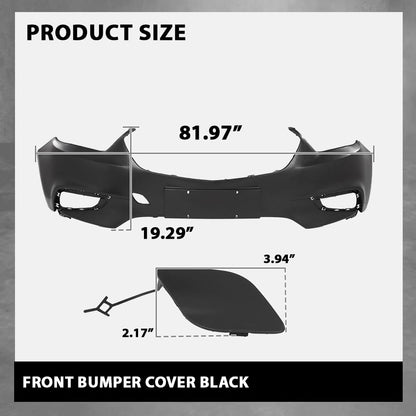 G-PLUS Front Bumper Cover Compatible with Buick Encore 2017 2018 2019 2020 2021 w/o Sensor Hole, GM1014128, Primed Black