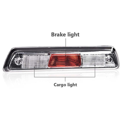 G-PLUS Third Brake Light Compatible with Ford F150 Truck 2009-2014 High Mount Stop Lights Rear Center Roof Third Cargo Light Parking Light Clear/Red Lens Chrome Housing 3rd Brake Light AL3Z13A613E