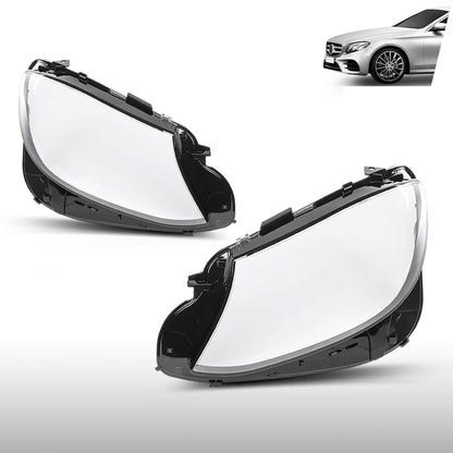 G-PLUS Headlight Lens Cover Compatible with Benz E-Class W213 E200L E300L E320L 2016-2023 2138202261C1, 2138202261, A2138202261, 1EG012076061 Left & Right Pair Front Headlamp Lens Cover Clear