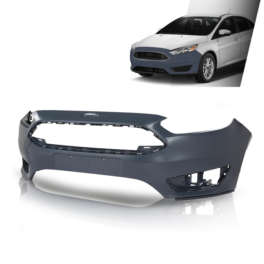 G-PLUS Front Bumper Cover, Compatible with Ford Focus S/SE/SEL 4-Door 2015-2018, FD527664DN, FO1000705