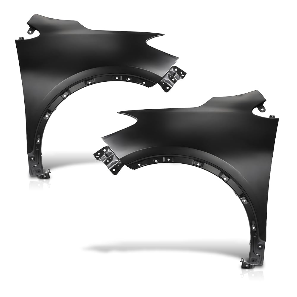 G-PLUS Front Left+Right Fender Primed Steel Compatible with Buick Encore (submodel: Base, Convenience, Leather, Premium) 2013-2016 without Turn Signal Light Hole 95031571, 95031570 Black