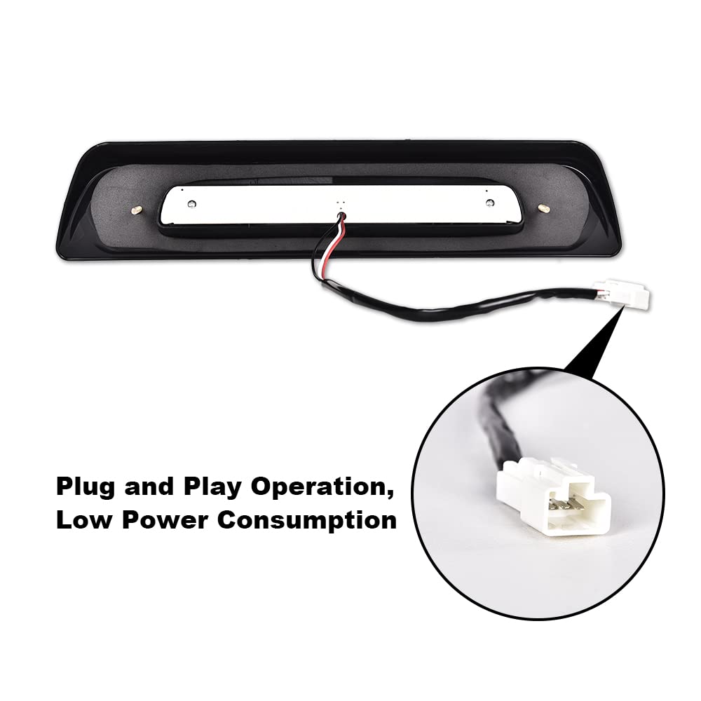 G-PLUS High Mount 3rd Third Brake Light Tail Compatible with 2007-2018 Toyota Tundra LED Rear Stop 81570-0C050 Smoked Lens White Base