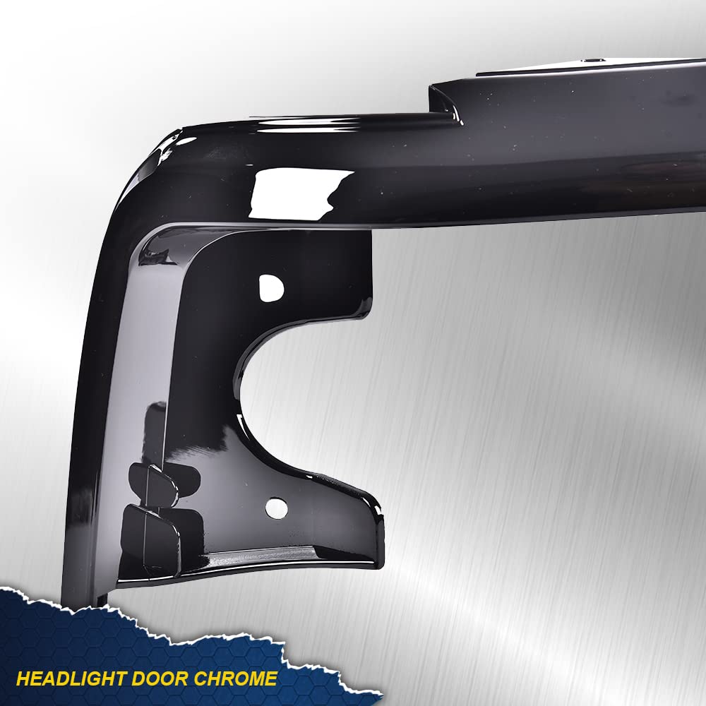 G-PLUS Headlights Trim Bezel Compatible with Ford F150 F250 F350 Truck 1992-1997/ Ford Bronco 1992-1996 Headlamps Door Bezel Left & Right 2 PCS Glossy Black