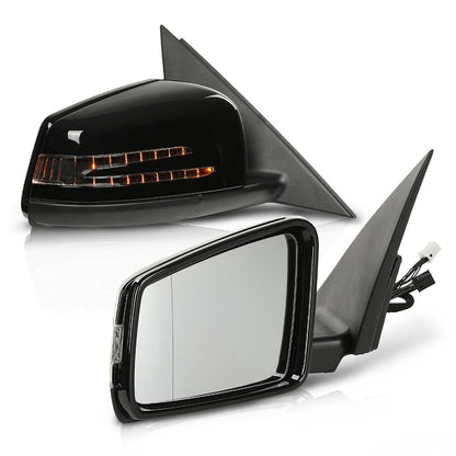 G-PLUS Rear View Mirror Driver and Passenger Side Compatible with Benz C Class W204 C200 C180 C300 2008-2013/Not Fit the Coupe 2048106376 2048106476 Glossy Black