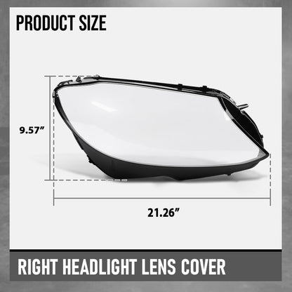 G-PLUS Headlight Lens Cover Compatible with Benz C-Class W205 2015-2017 A2059067403 Right Side Front Headlamp Lens Cover Clear