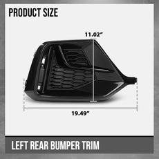 G-PLUS Rear Left Bumper Trim for Honda Civic 2020-2021 Glossy Black Side View