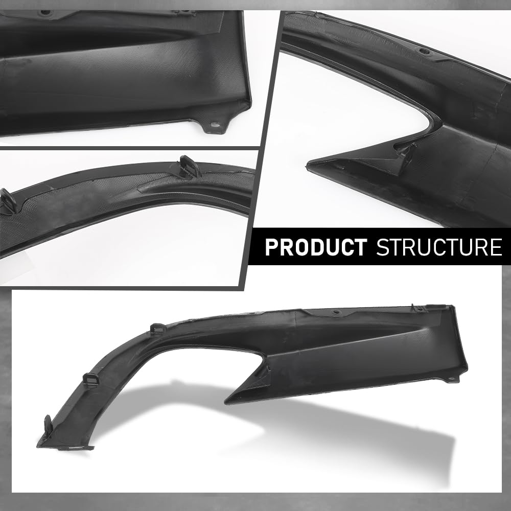 G-PLUS Lower Valance Rear Driver Side Cover Bumper End Compatible with LX RX350 (submodel: Base, F Sport) 2016-2019, Fit LX RX350L Base 2018-2019 521780E010, LX1195106 Black Plastic