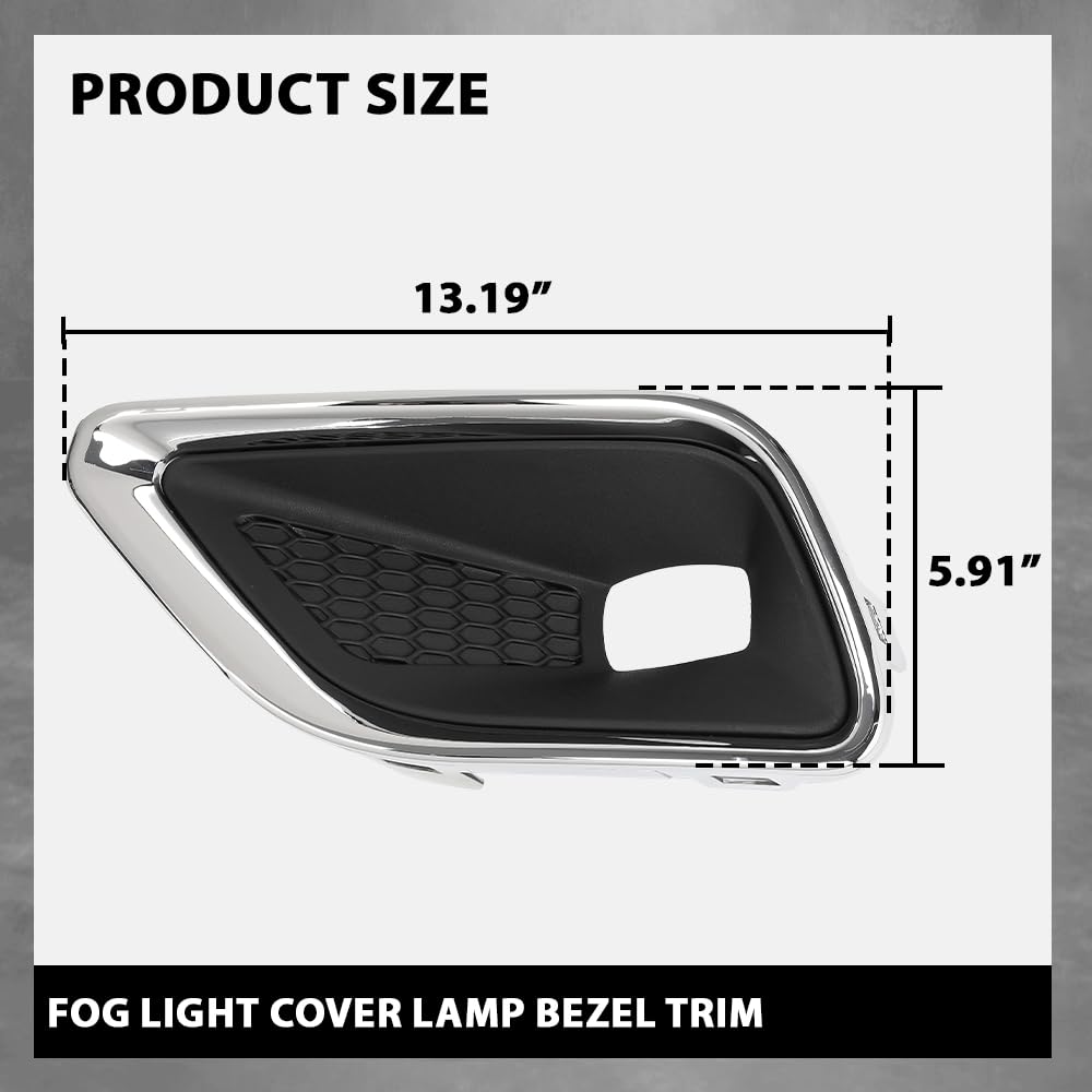 G-PLUS Front Bumper Fog Light Lamp Covers Bezel Chrome Compatible with Jeep Cherokee 2019-2020